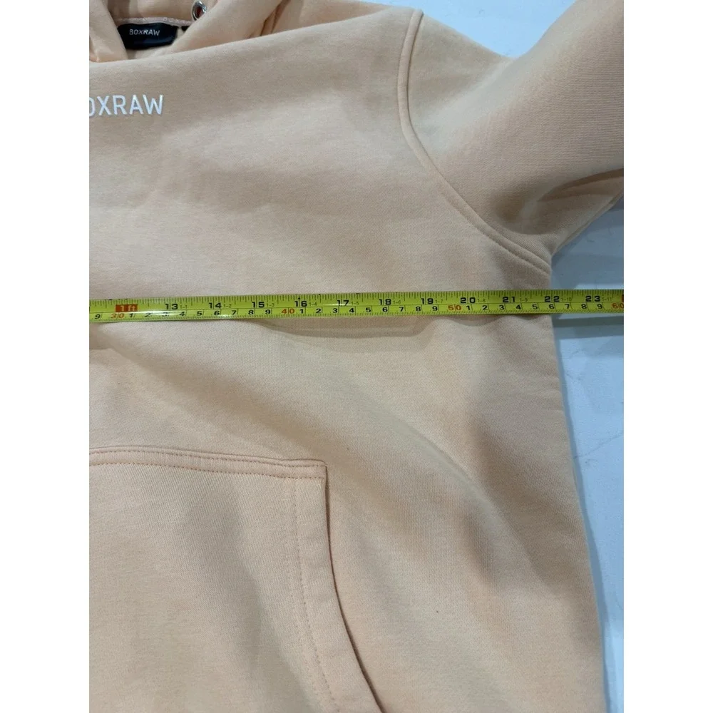 BOXRAW Women's Size Medium Peach Hoodie Sweatshirt Heavyweight Peach EUC